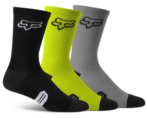 Fox Racing 6" Ranger Socks (Black/Hi-Vis/Grey) (3-Pairs) (L/XL)